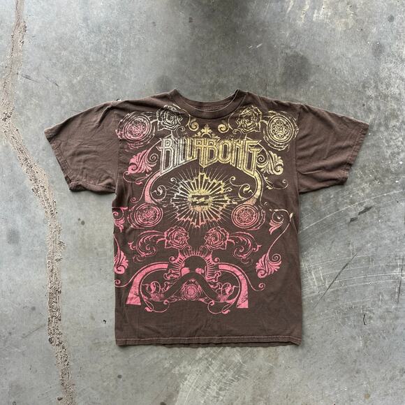 Vintage Billabong T-Shirt Women's L Brown Distressed Gradient Graphic Tee - Picture 2 of 8